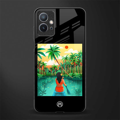 tropical girl glass case for vivo y75 5g image