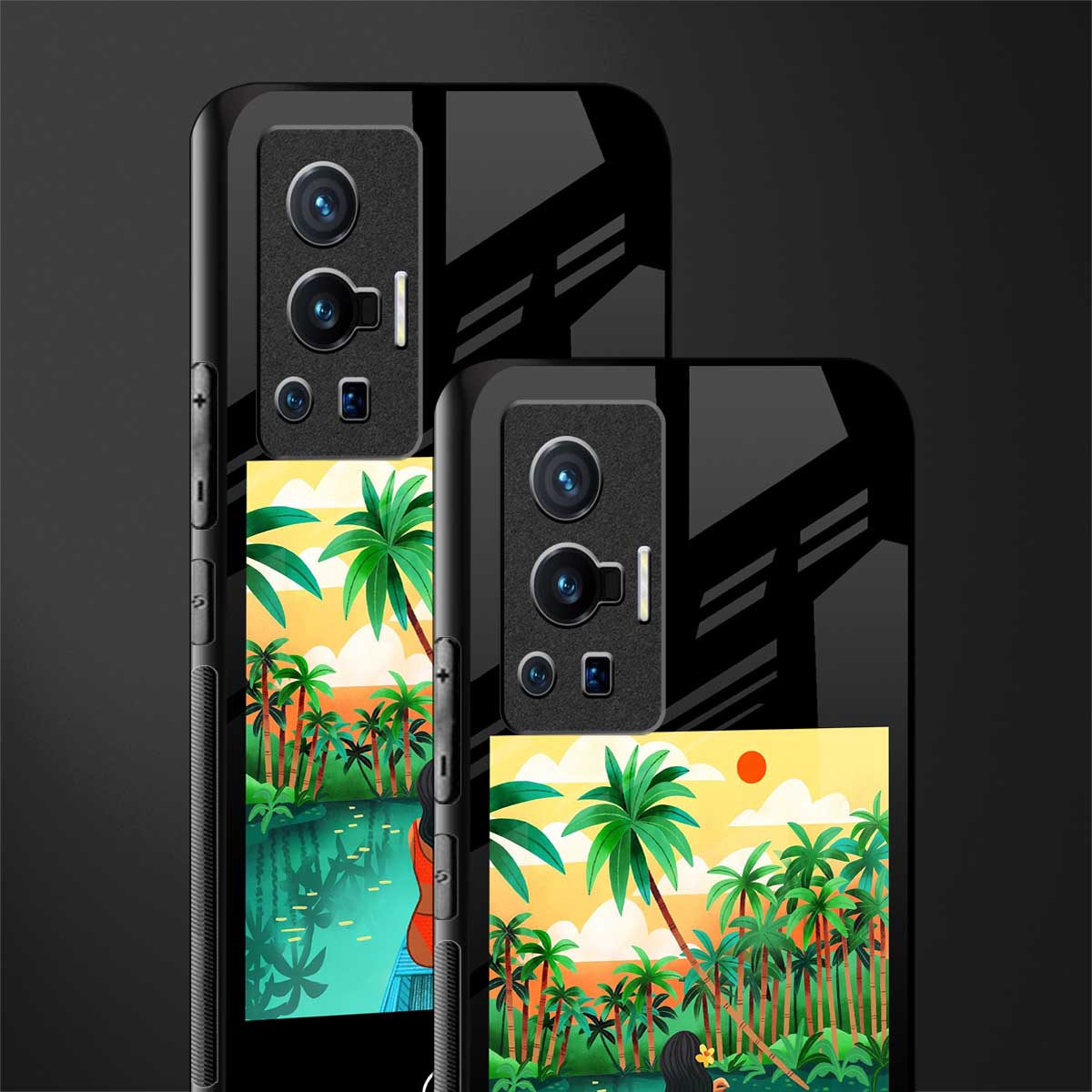 tropical girl glass case for vivo x70 pro image-2