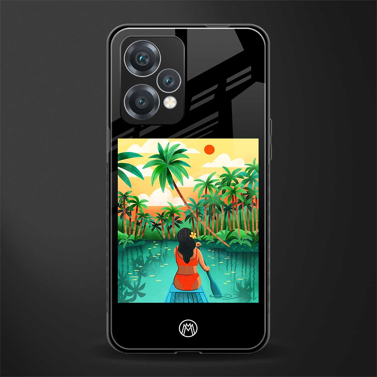 tropical girl back phone cover | glass case for realme 9 pro 5g