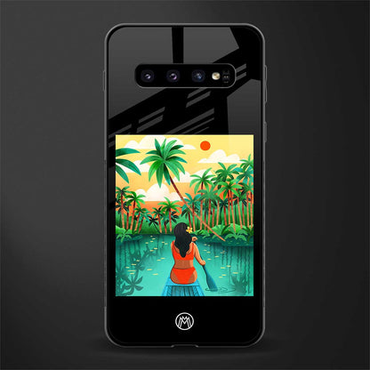 tropical girl glass case for samsung galaxy s10 image