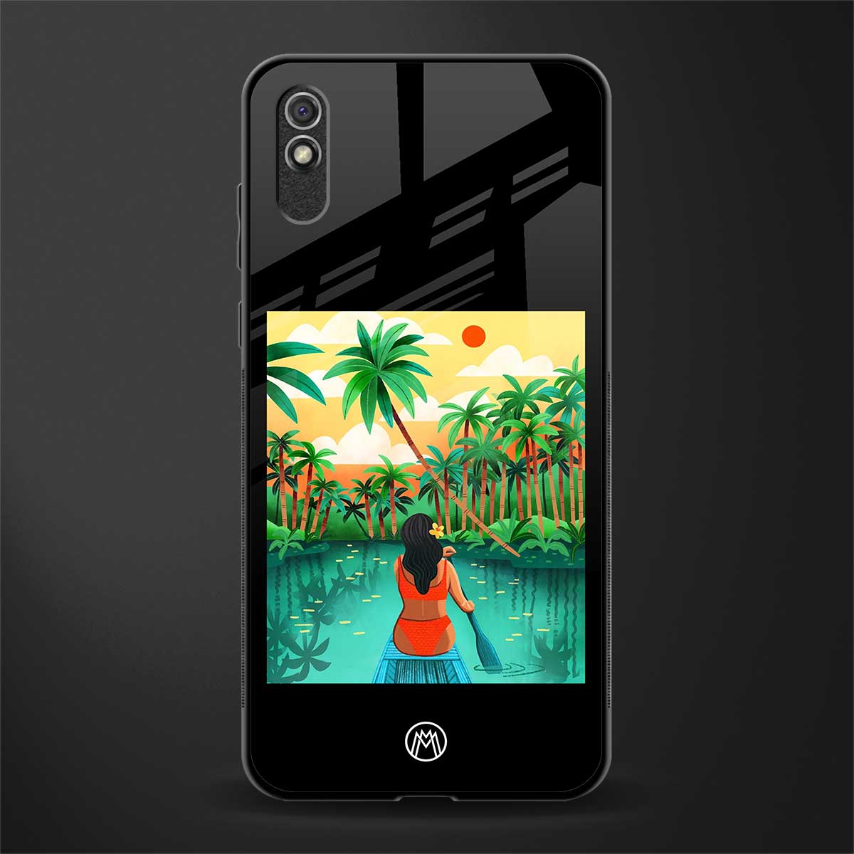 tropical girl glass case for redmi 9i image
