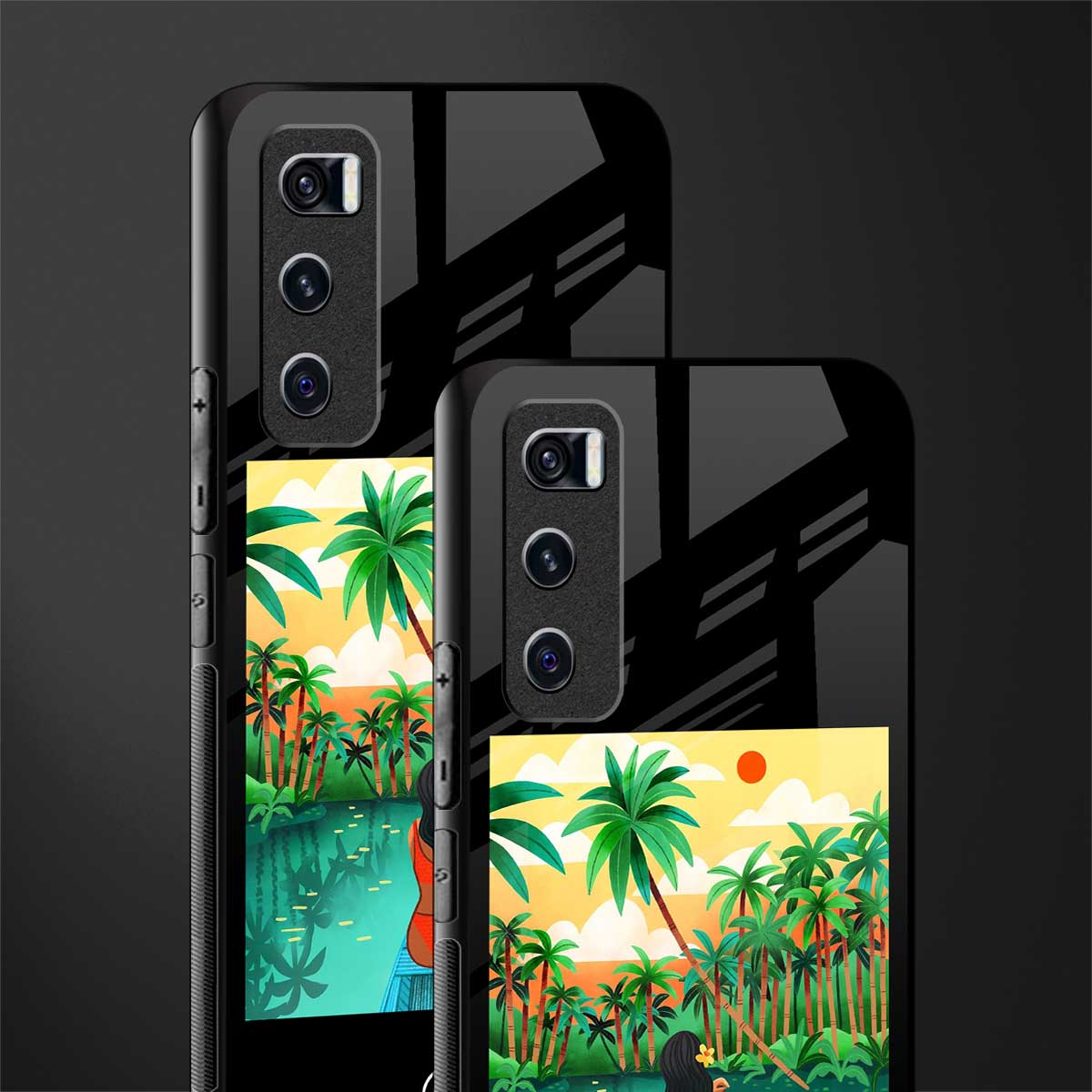 tropical girl glass case for vivo v20 se image-2