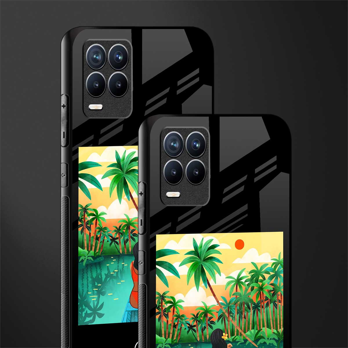 tropical girl glass case for realme 8 4g image-2