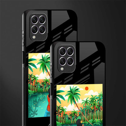 tropical girl glass case for samsung galaxy f62 image-2
