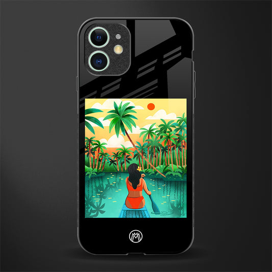 tropical girl glass case for iphone 11 image