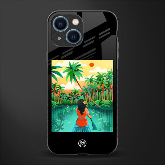 tropical girl glass case for iphone 13 mini image
