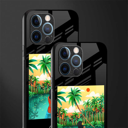 tropical girl glass case for iphone 12 pro image-2