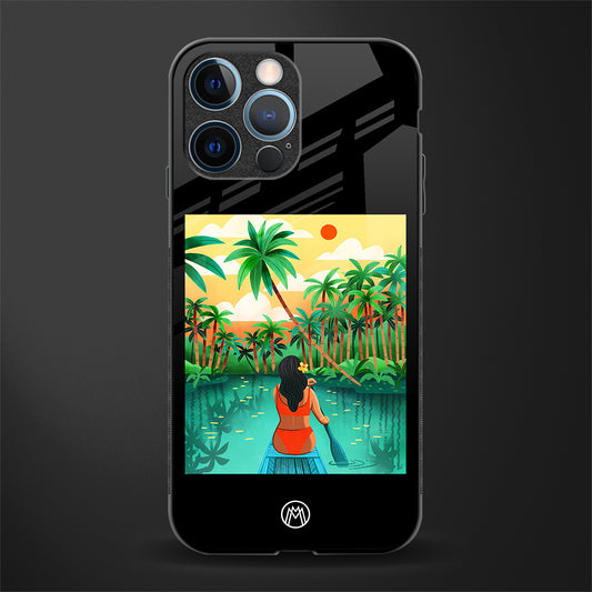 tropical girl glass case for iphone 12 pro image