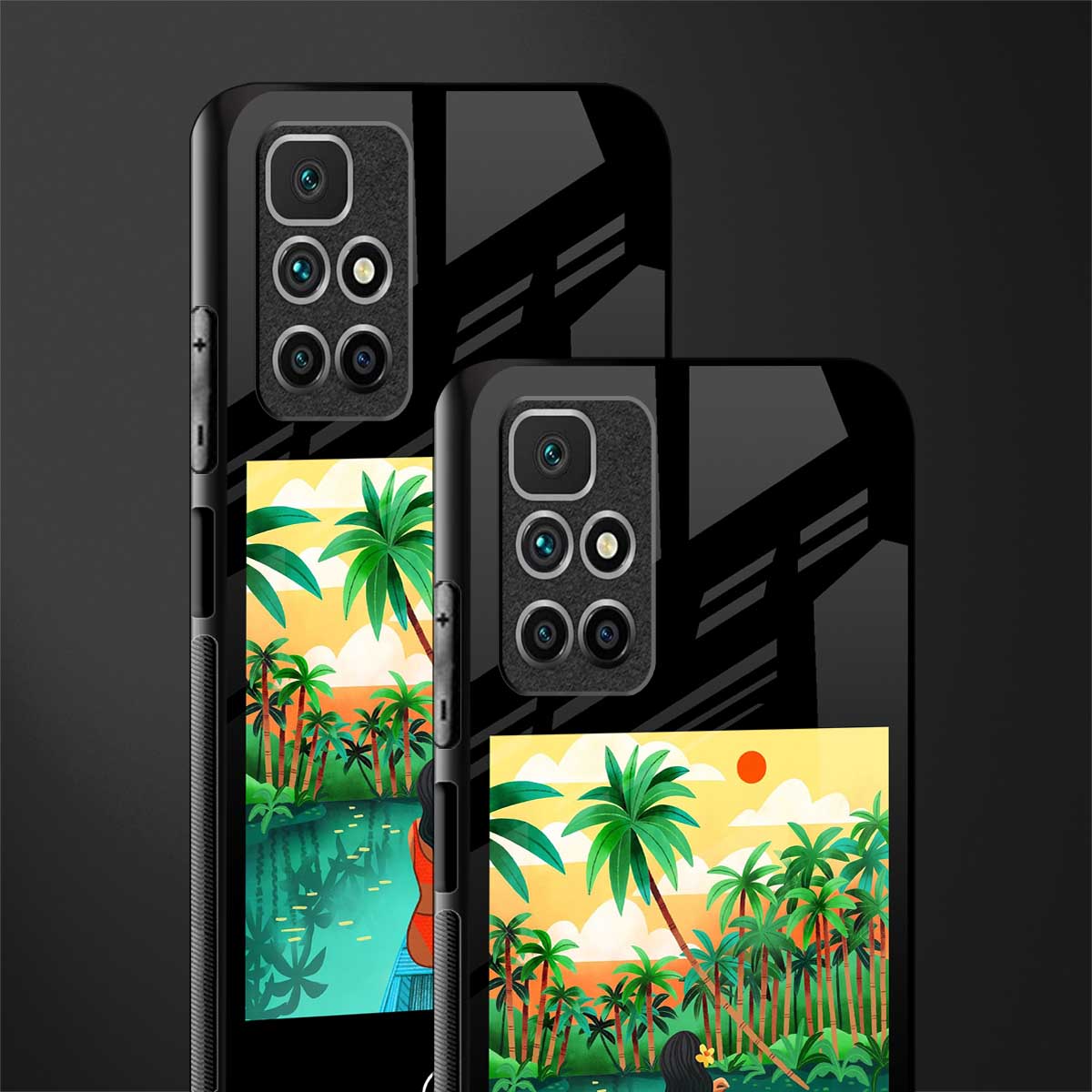 tropical girl glass case for redmi 10 prime image-2