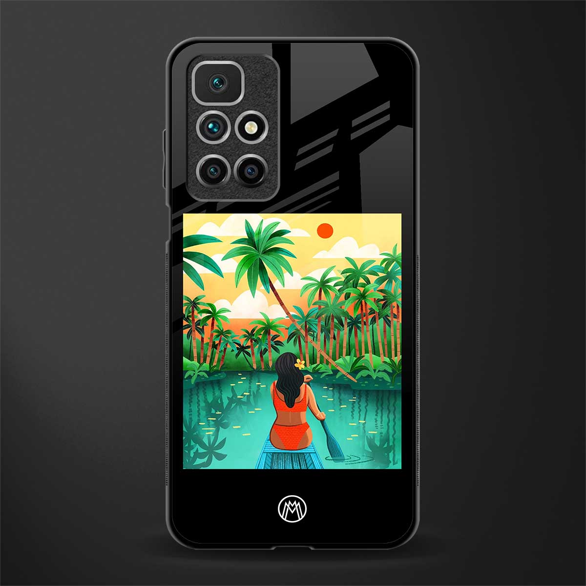 tropical girl glass case for redmi 10 prime image