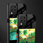 tropical girl back phone cover | glass case for samsung galaxy m33 5g