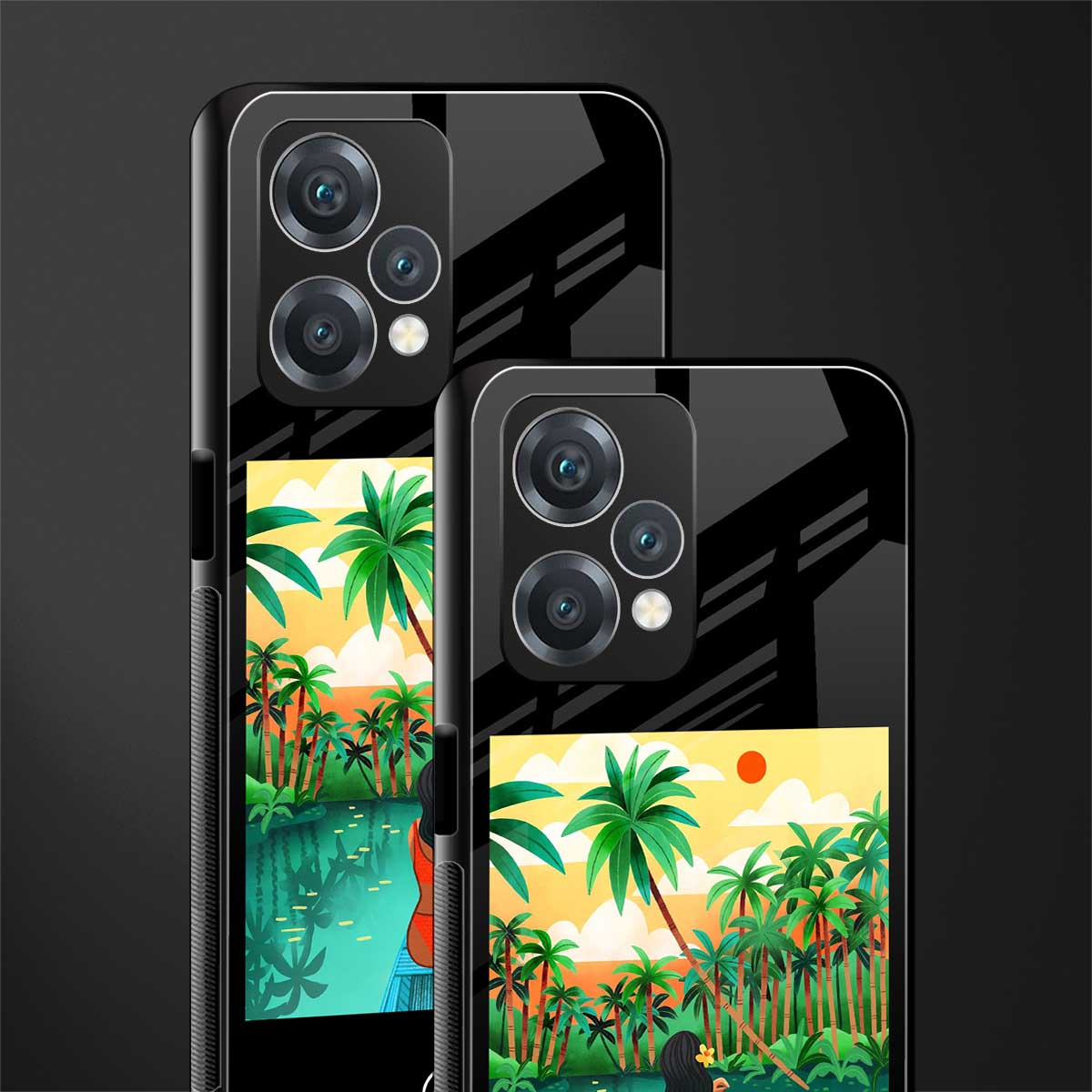 tropical girl back phone cover | glass case for oneplus nord ce 2 lite 5g