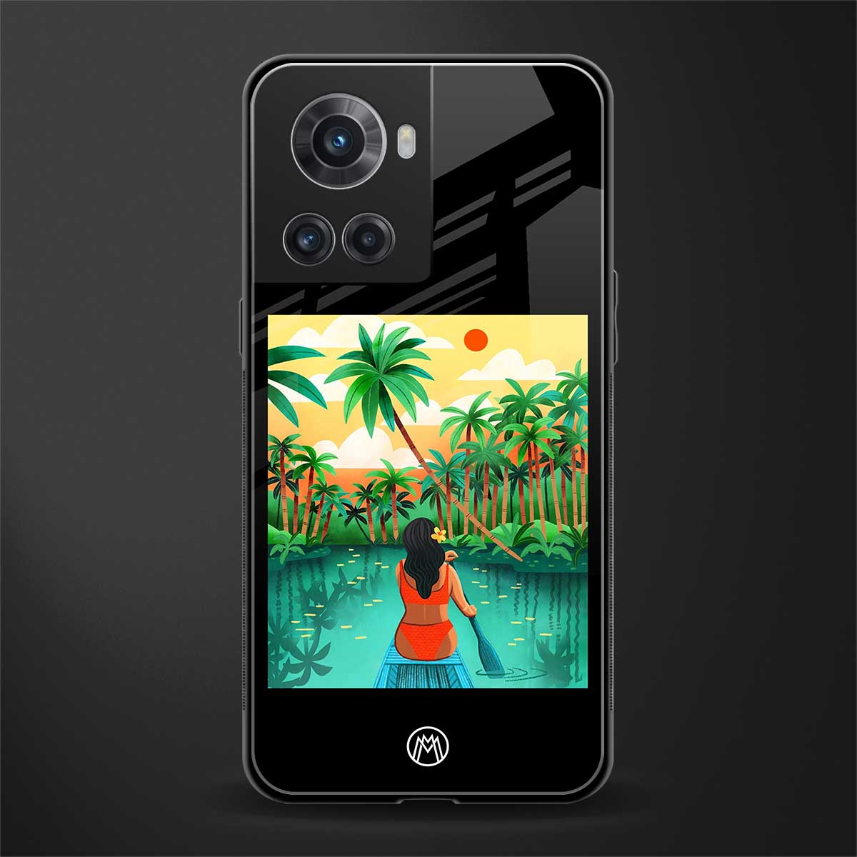 tropical girl back phone cover | glass case for oneplus 10r 5g