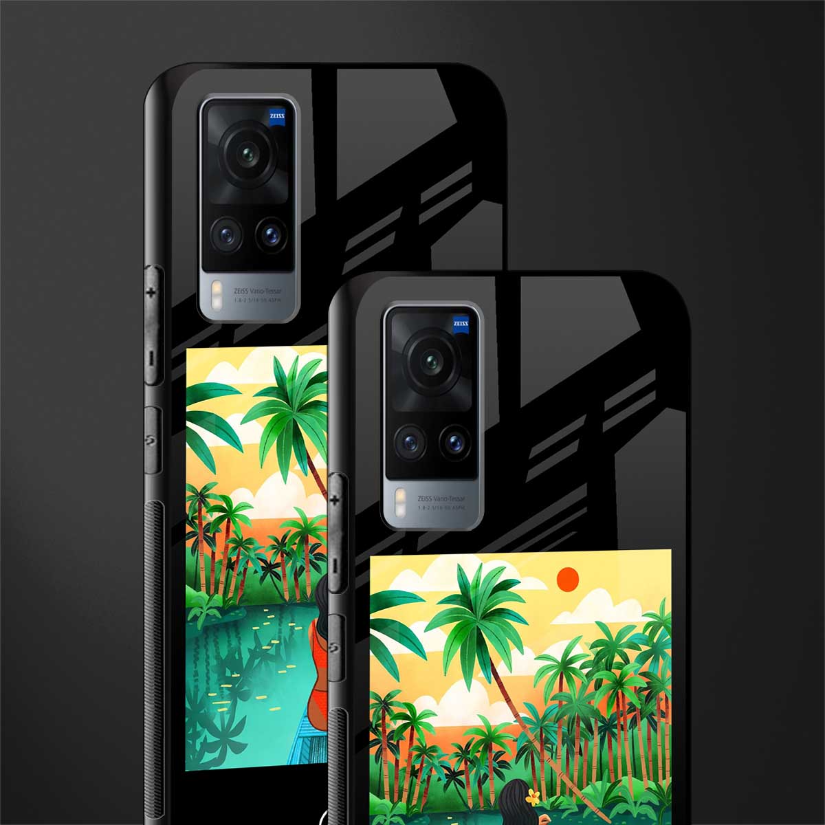 tropical girl glass case for vivo x60 image-2