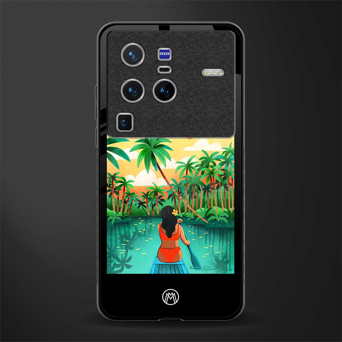 tropical girl glass case for vivo x80 pro 5g image