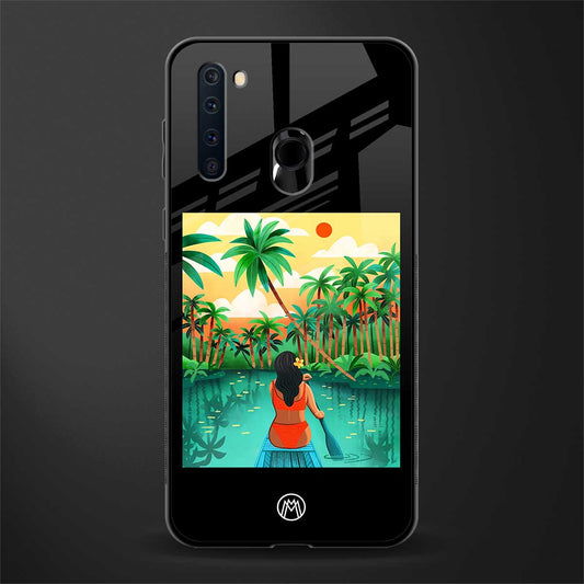 tropical girl glass case for samsung a21 image