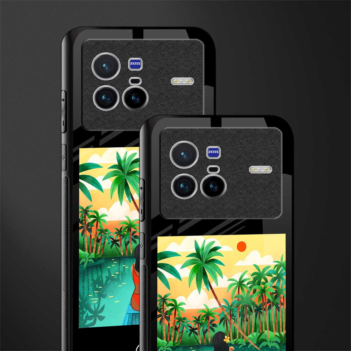 tropical girl glass case for vivo x80 image-2