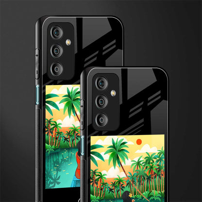 tropical girl back phone cover | glass case for samsung galaxy f23 5g