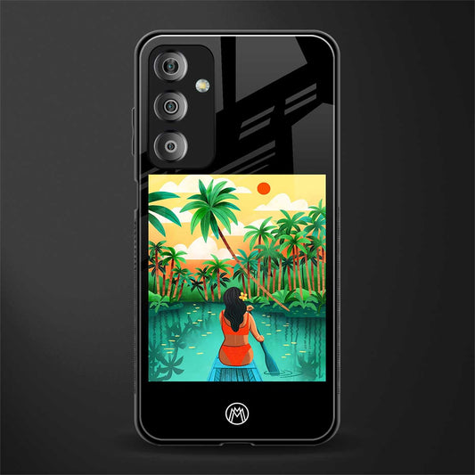 tropical girl back phone cover | glass case for samsung galaxy f23 5g