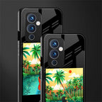 tropical girl back phone cover | glass case for oneplus 9