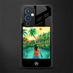 tropical girl back phone cover | glass case for oneplus 9