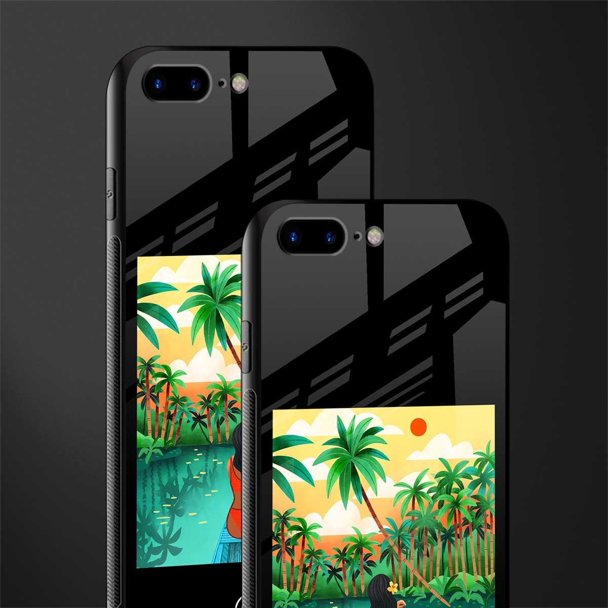 tropical girl glass case for iphone 7 plus image-2