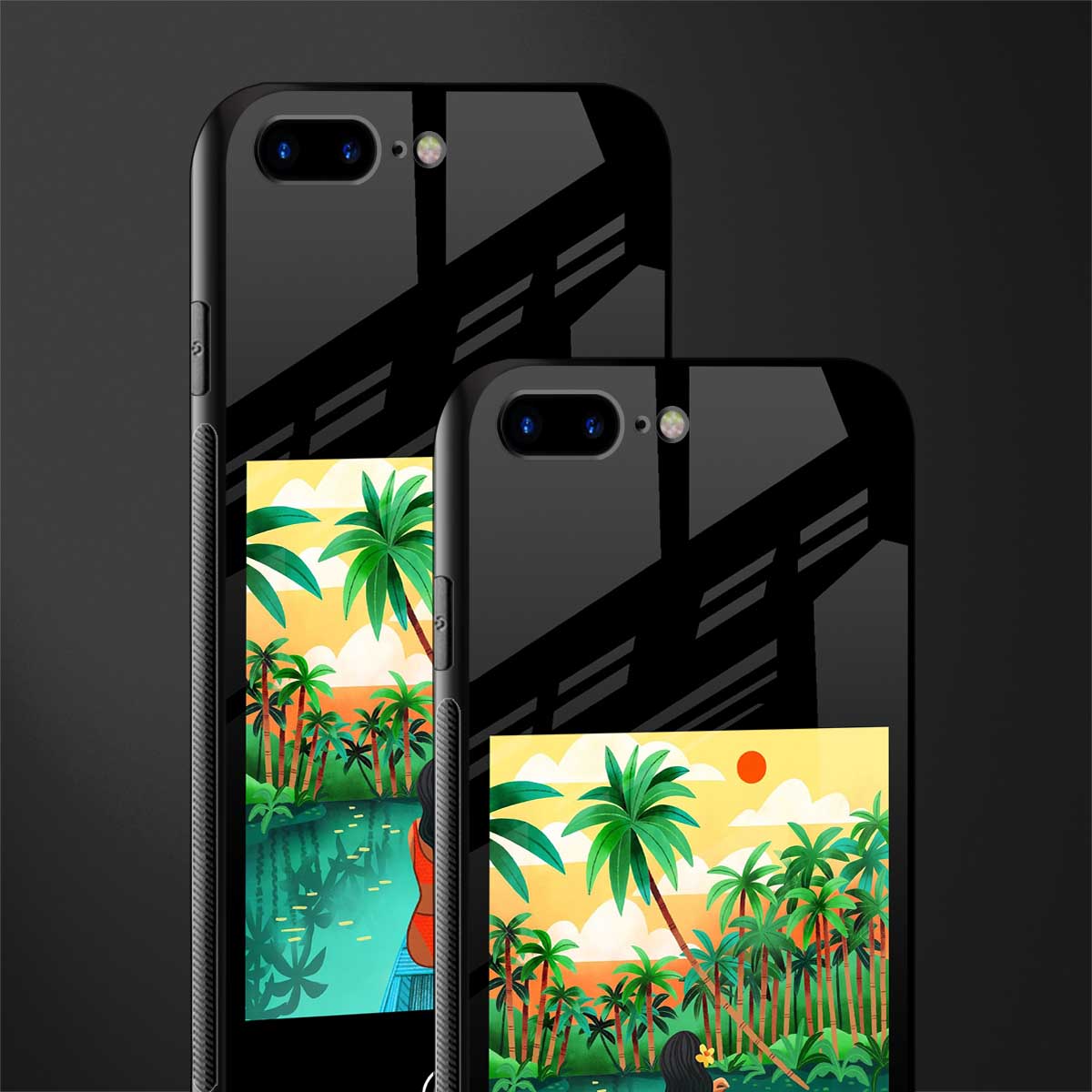 tropical girl glass case for iphone 8 plus image-2