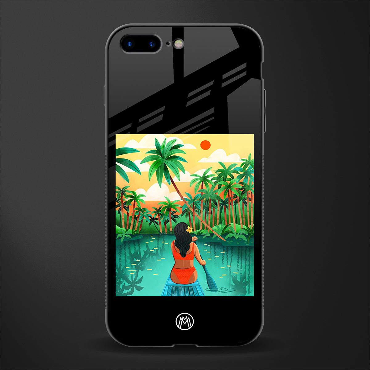 tropical girl glass case for iphone 8 plus image