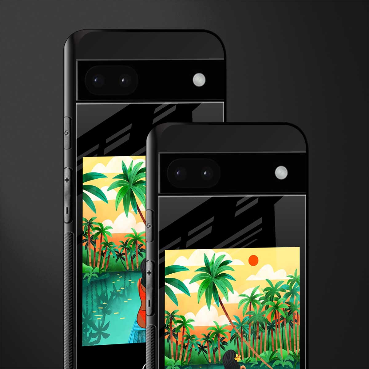 tropical girl back phone cover | glass case for google pixel 6a