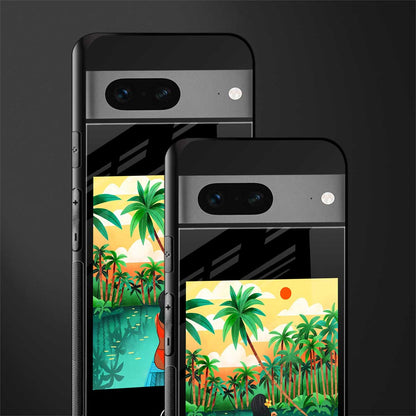 tropical girl back phone cover | glass case for google pixel 7