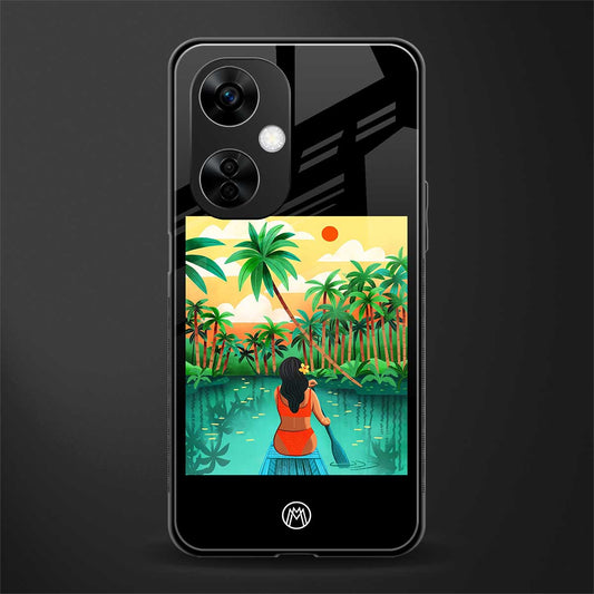 tropical girl back phone cover | glass case for oneplus nord ce 3 lite
