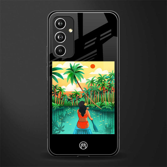 tropical girl back phone cover | glass case for samsung galaxy a54 5g
