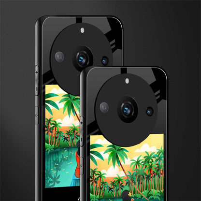 tropical girl back phone cover | glass case for realme 11 pro 5g