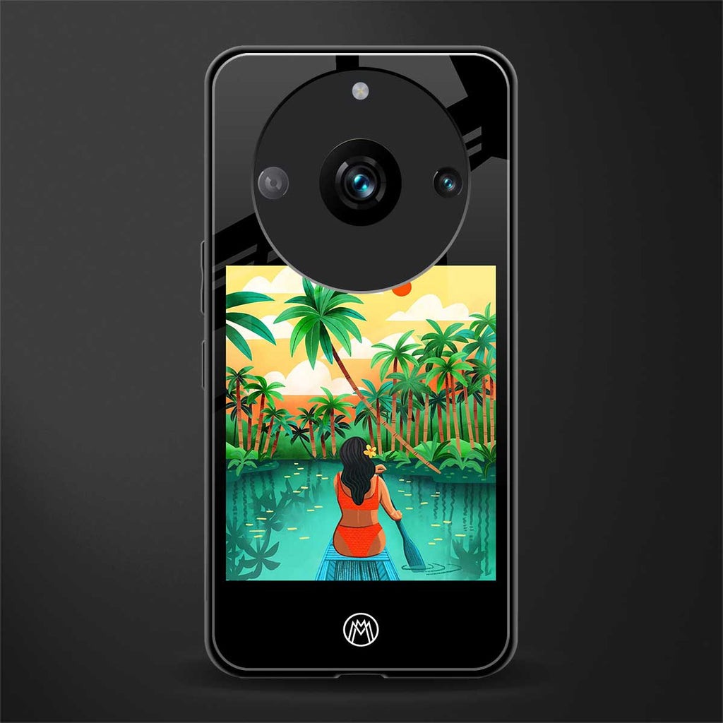 tropical girl back phone cover | glass case for realme 11 pro 5g