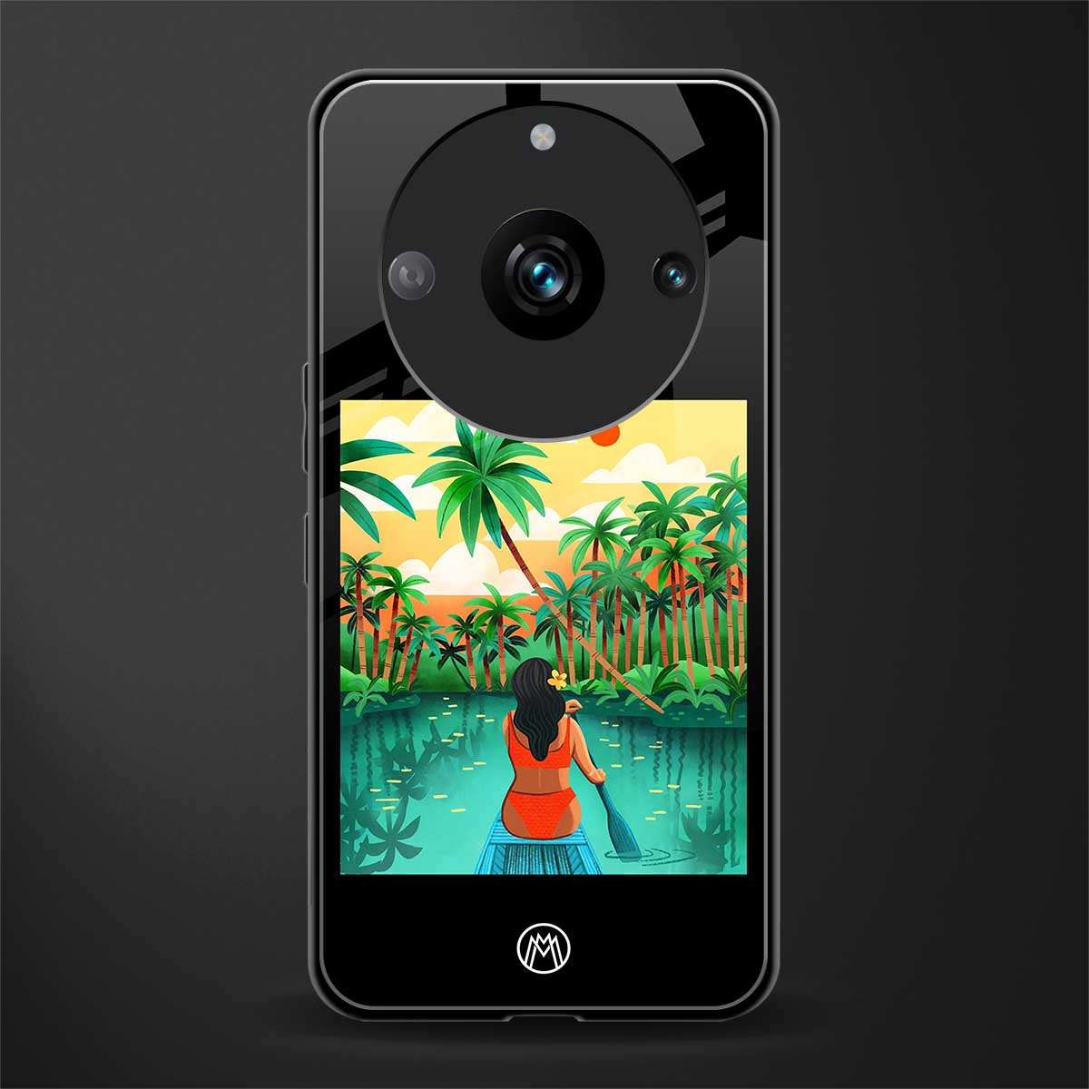 tropical girl back phone cover | glass case for realme 11 pro 5g