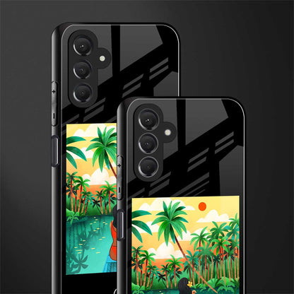 tropical girl back phone cover | glass case for samsun galaxy a24 4g