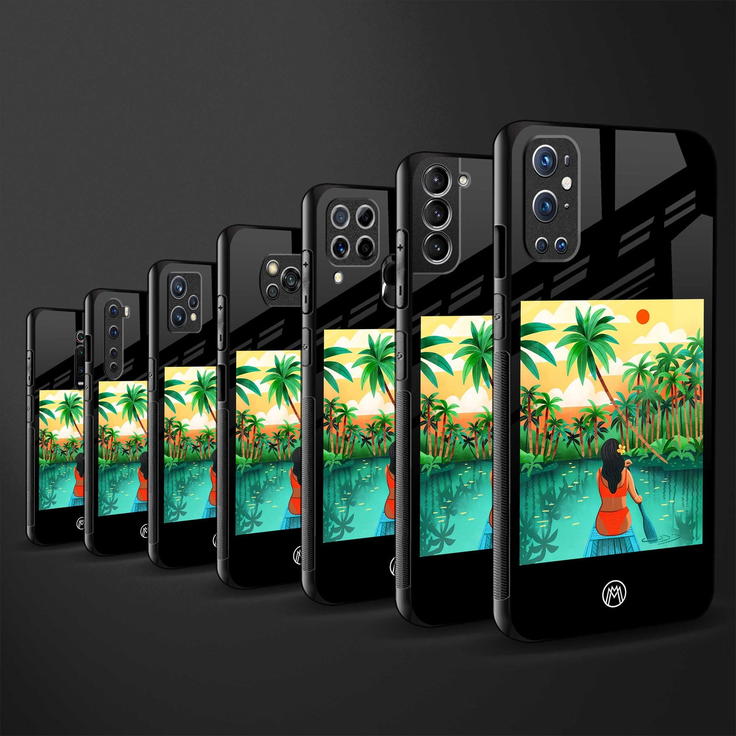 tropical girl back phone cover | glass case for vivo v25-5g