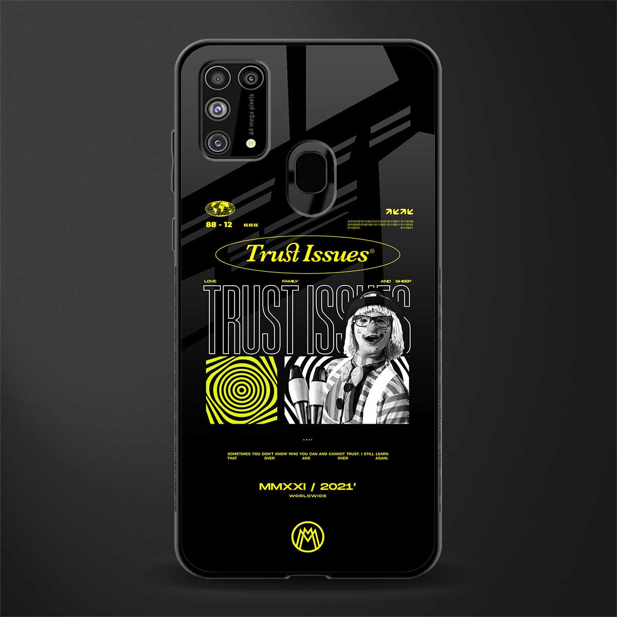 trust issues glass case for samsung galaxy f41 image