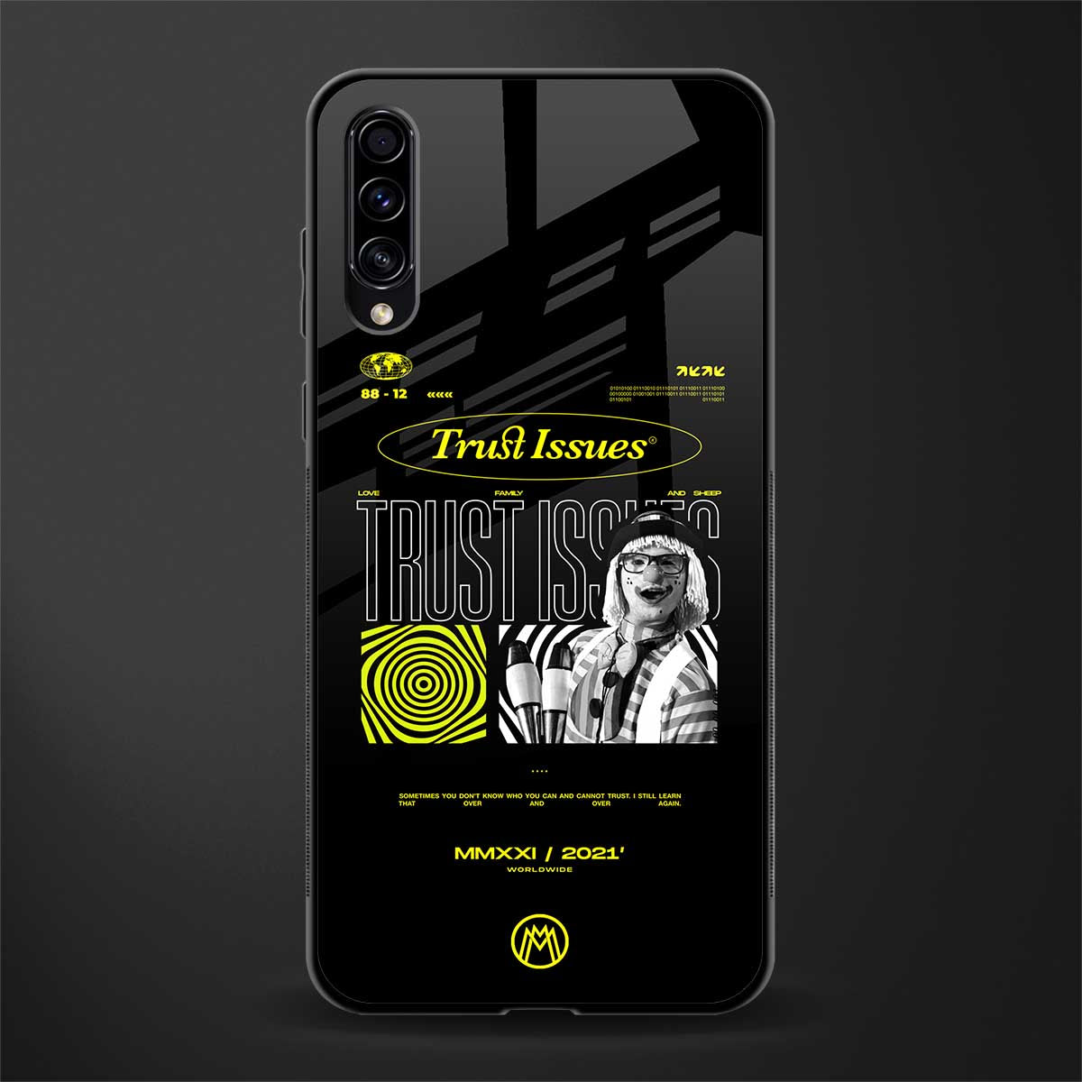 trust issues glass case for samsung galaxy a70 image