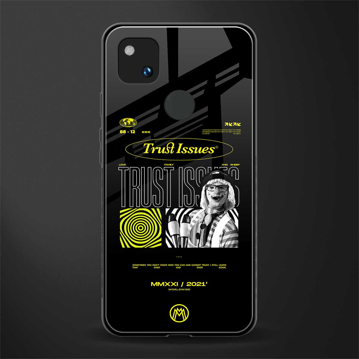 trust issues back phone cover | glass case for google pixel 4a 4g