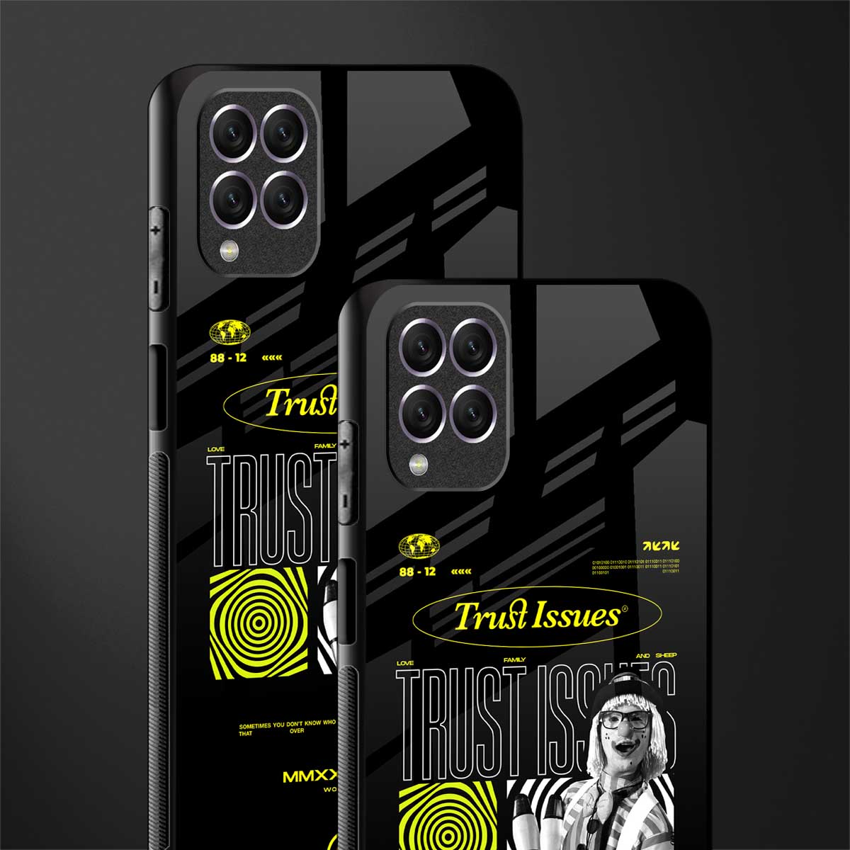 trust issues glass case for samsung galaxy f62 image-2