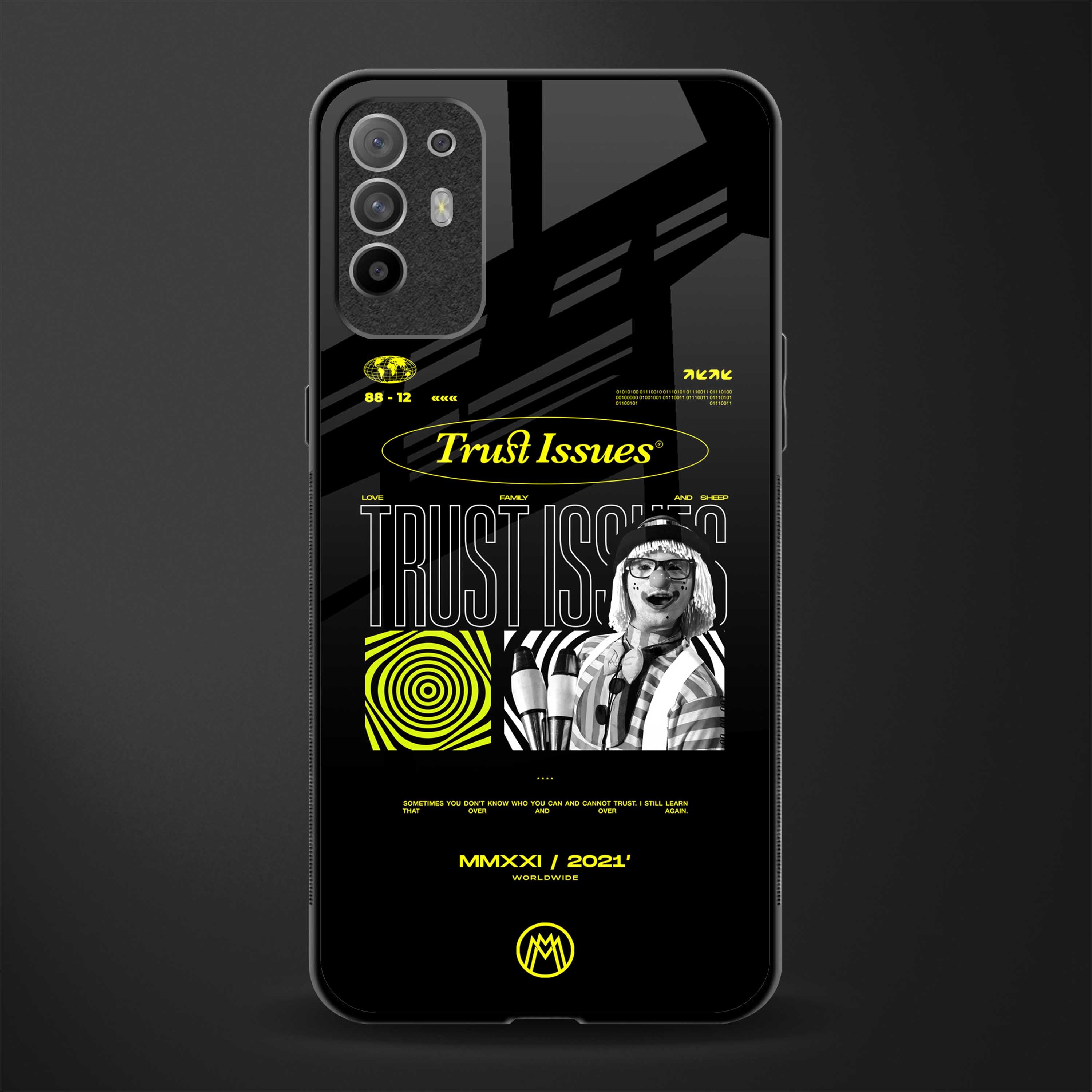 trust issues glass case for oppo f19 pro plus image