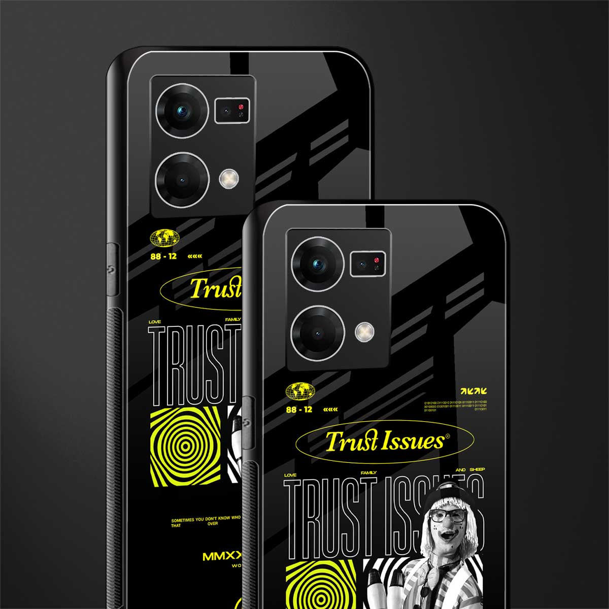 trust issues back phone cover | glass case for oppo f21 pro 4g