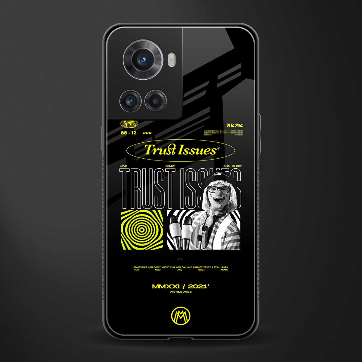 trust issues back phone cover | glass case for oneplus 10r 5g