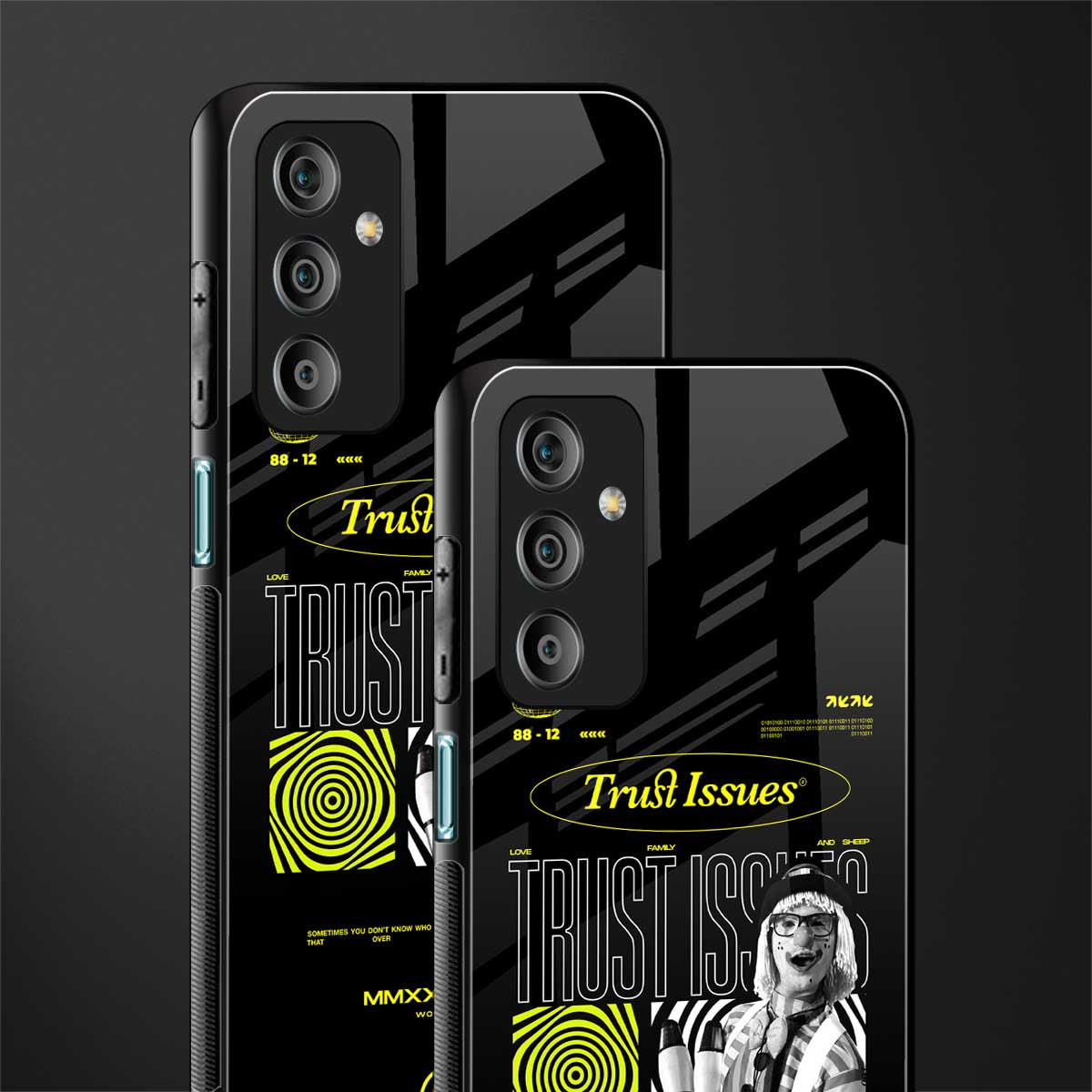 trust issues back phone cover | glass case for samsung galaxy f23 5g
