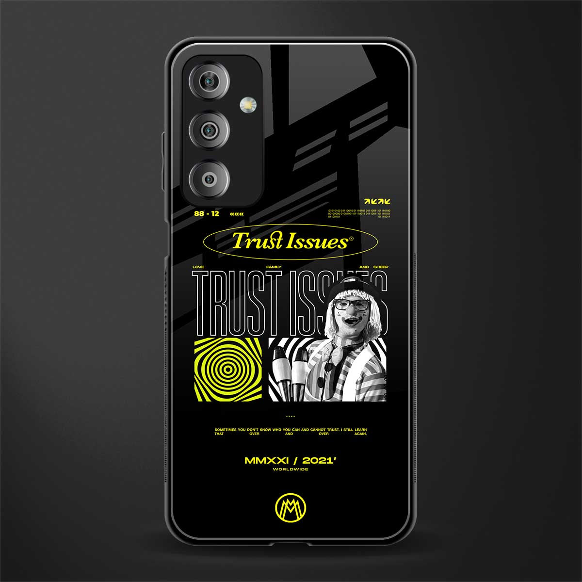 trust issues back phone cover | glass case for samsung galaxy f23 5g