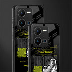 trust issues back phone cover | glass case for vivo y35 4g
