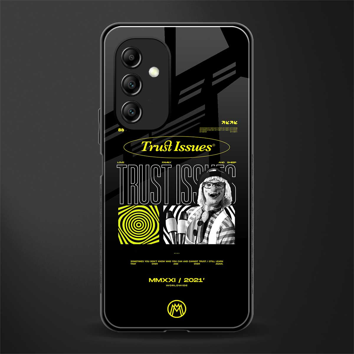 trust issues back phone cover | glass case for samsung galaxy a14 5g