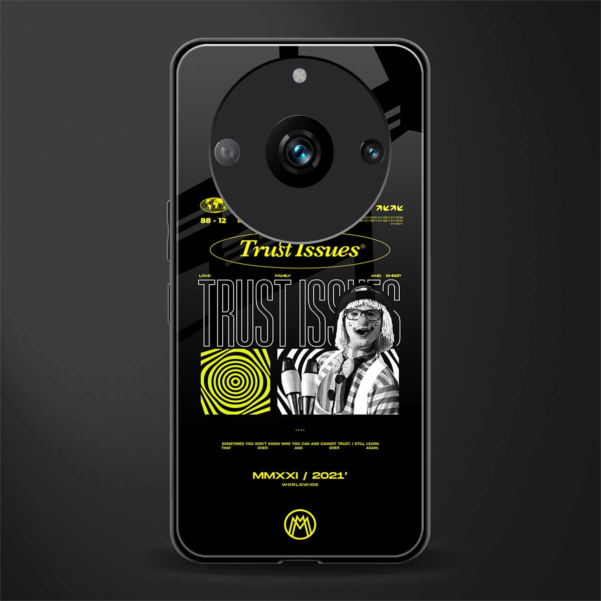 trust issues back phone cover | glass case for realme 11 pro 5g
