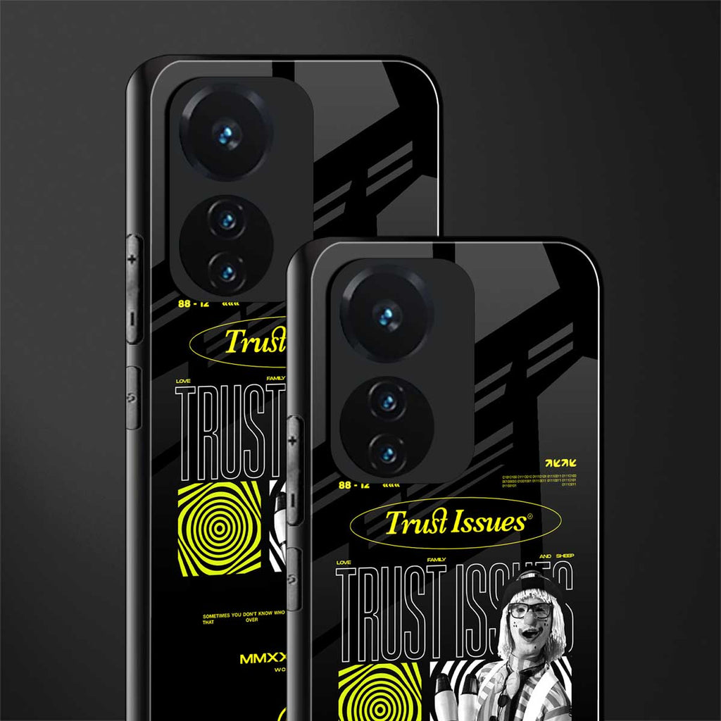 trust issues back phone cover | glass case for vivo t1 44w 4g